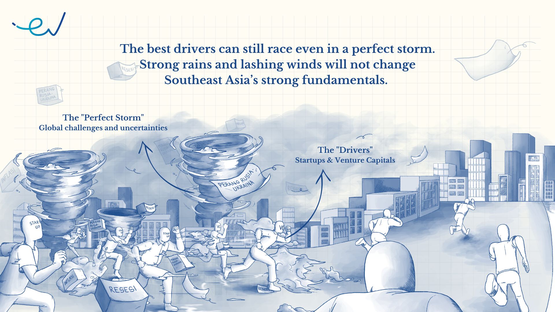 Racing in the perfect storm illustration