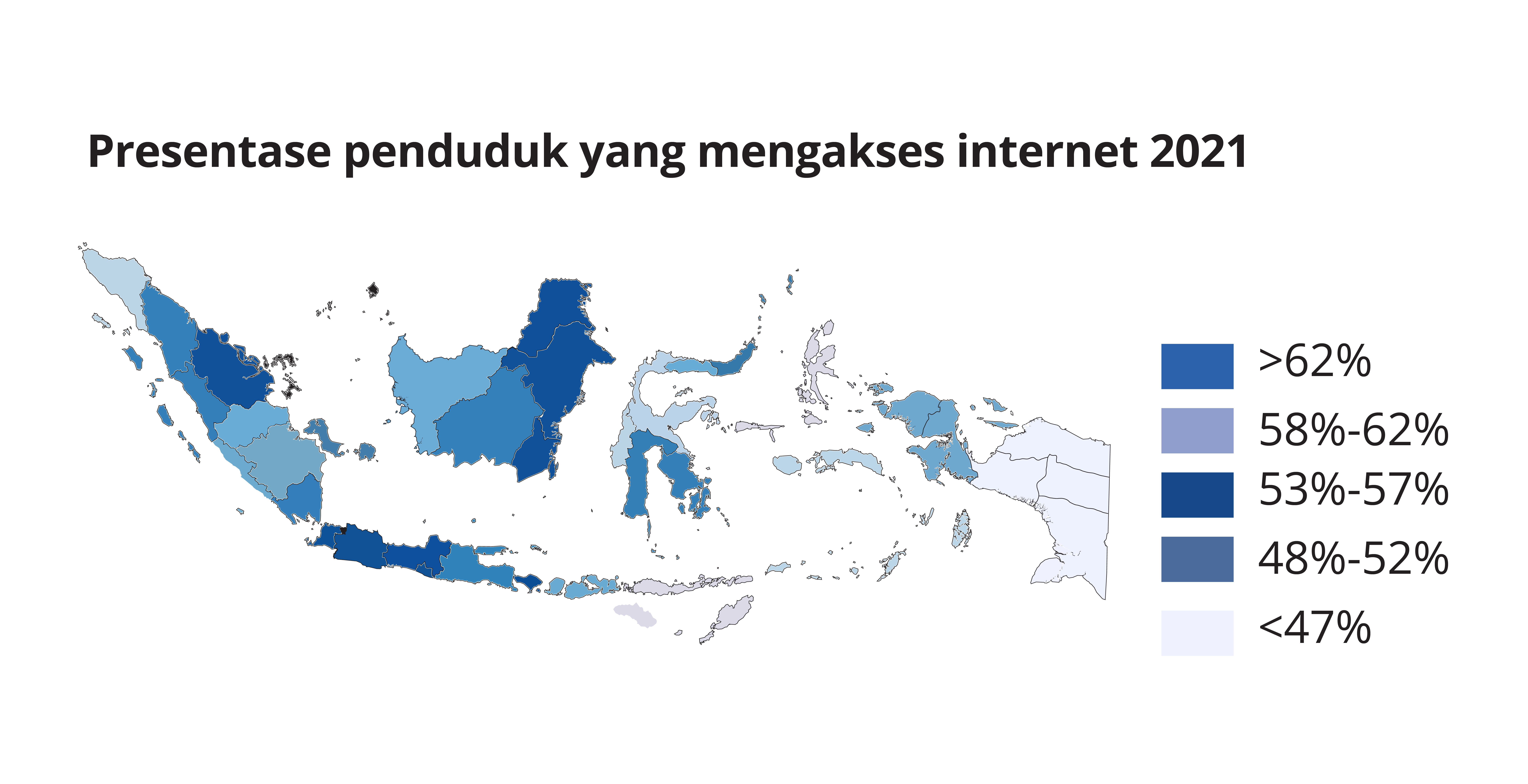 Presentase penduduk yang mengakses internet 2021