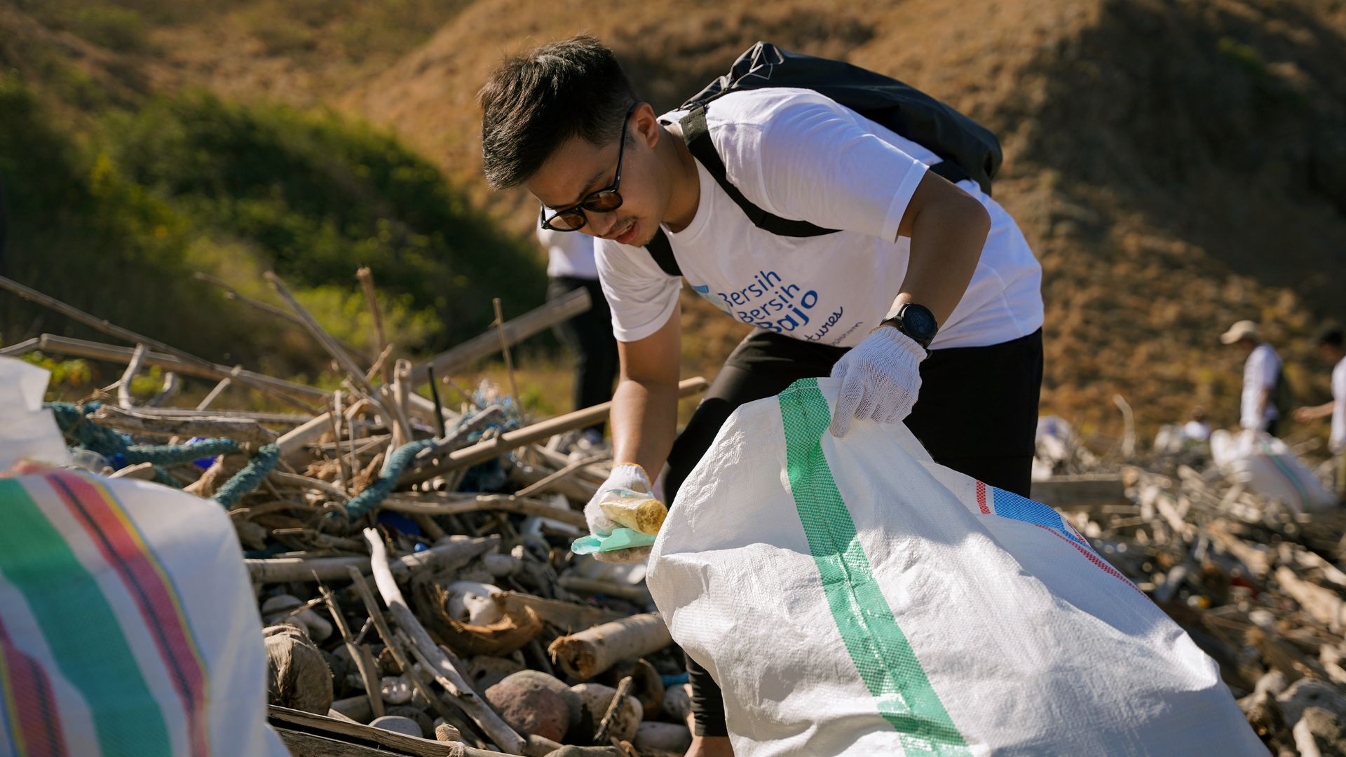 Trash cleanup in Komodo National Park