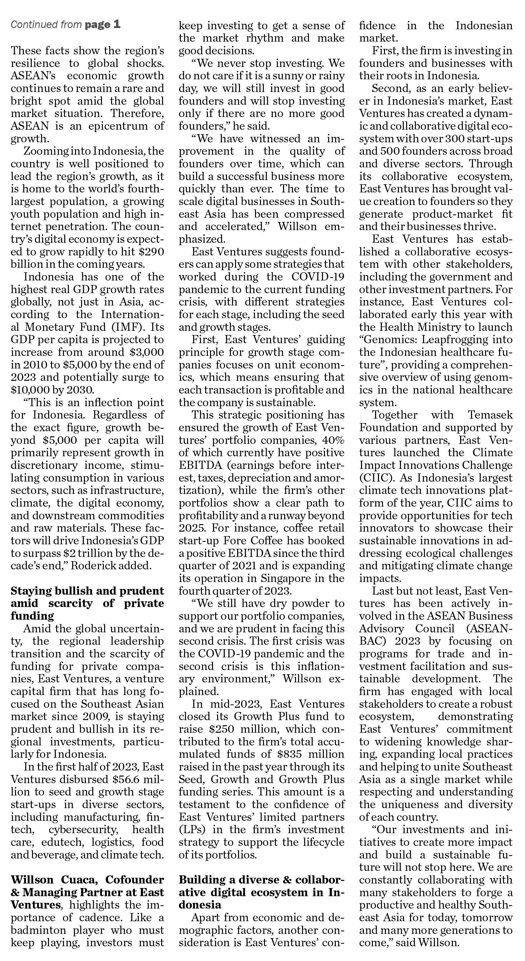 East Ventures remains bullish - The Jakarta Post - pg.3