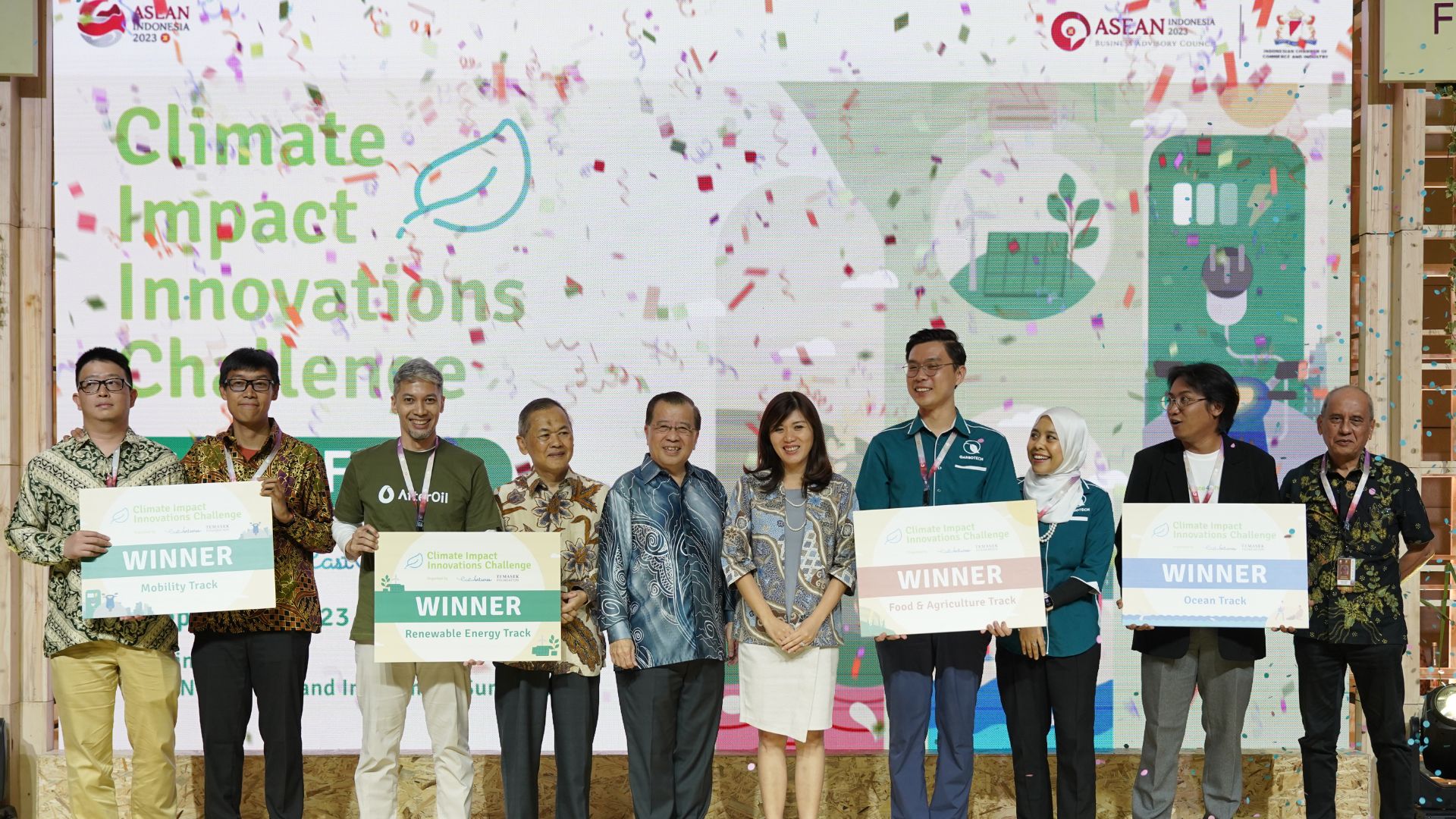 Winners of Climate Impact Innovations Challenge 2023|Additional investment from Rumah Group to Waste4Change|AfterOil|BANIQL|Qarbotech|Waste4Change