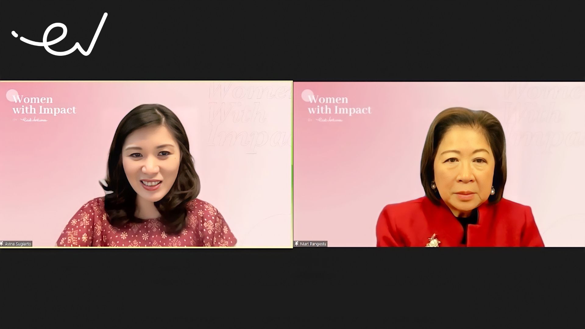 Avina Sugiarto and Mari Elka Pangestu for the Women with Impact by East Ventures